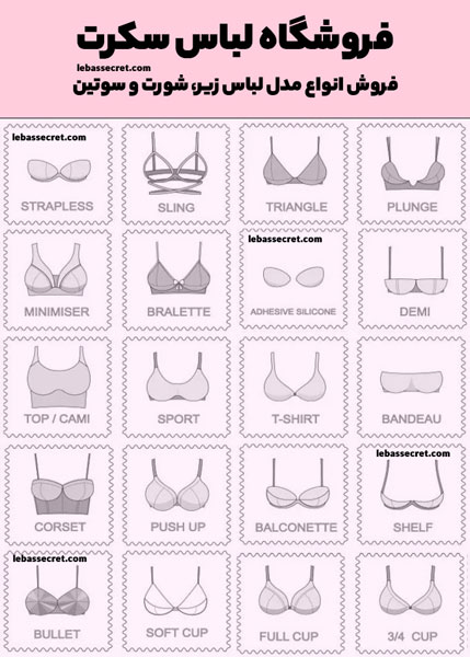 انواع سوتین؛ مهم ترین کاربرد و ویژگی انواع مدل سوتین چیست؟ 2 آموزش انواع مدل سوتین و کاربرد انواع مدل سینه بند در این عکس