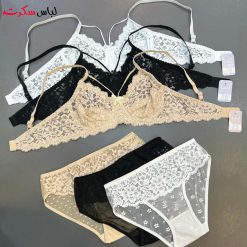 ست شورت و سوتین توری فنردار ls717