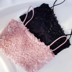 نیمتنه دخترانه دارای کاپ ثابت بندسرشانه ثابت بخش پشت کشسانی دارد جنس گیپور با طرح شکوفه فری سایز 34 تا 38 اندازه دورسینه نیم تنه 60 تا 78 سانتی متر